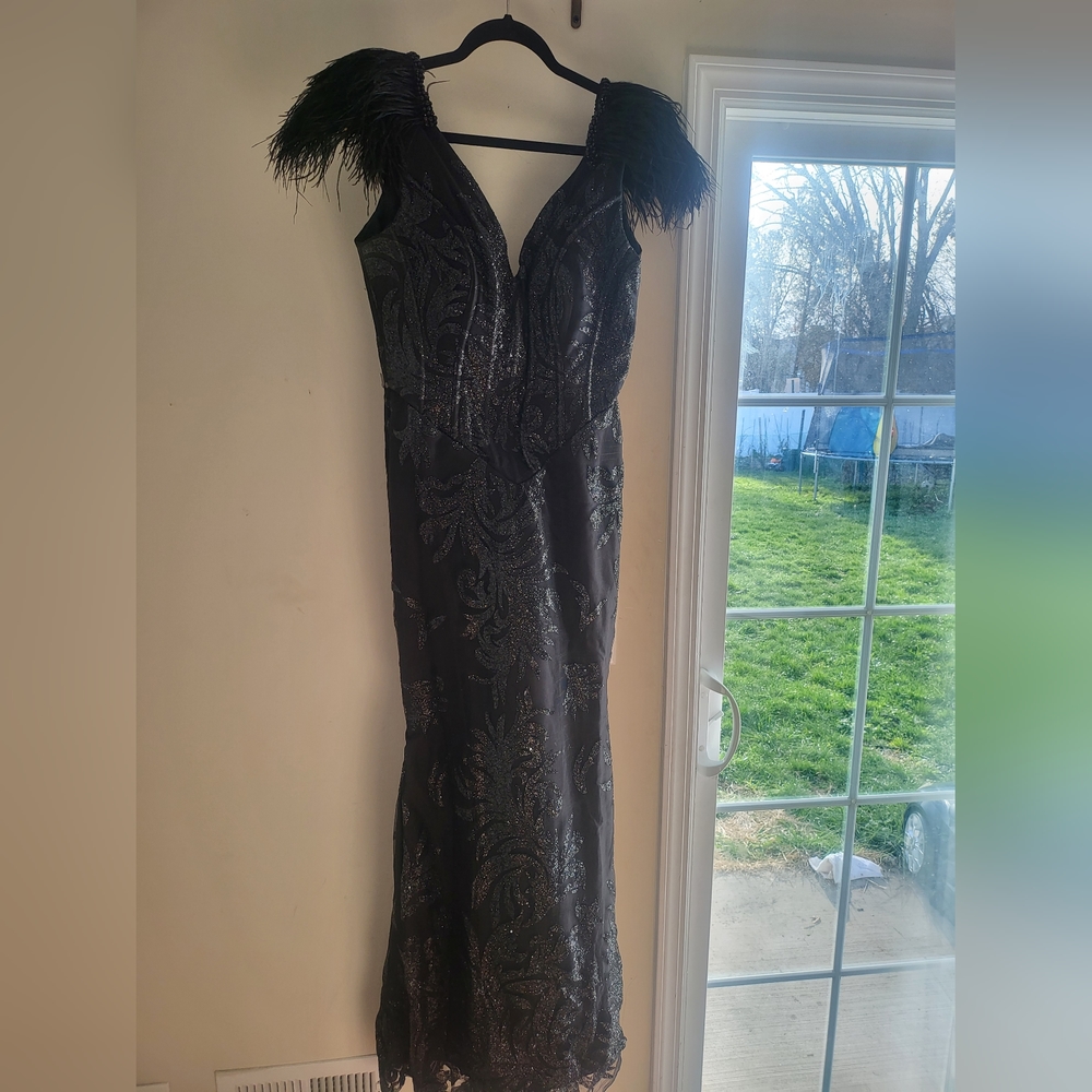 Black Glitter Gown in Size 10